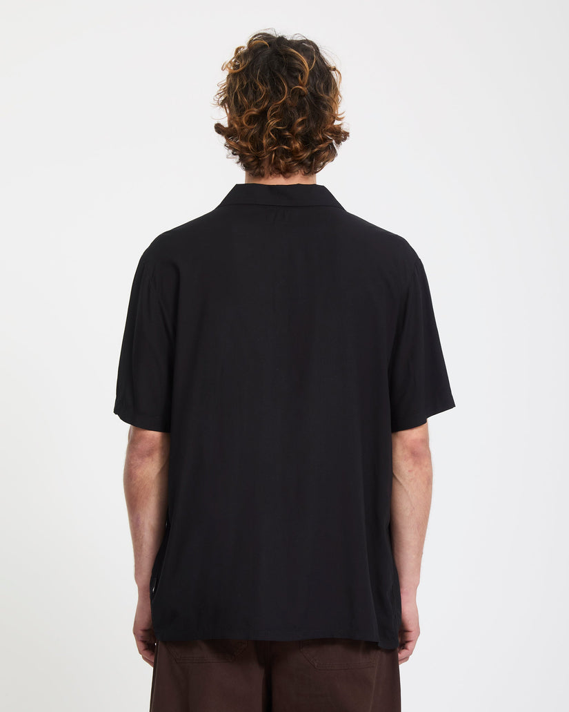 Volcom Mens Single Stone Short Sleeve Shirt - Gloss Black