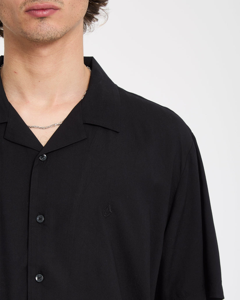 Volcom Mens Single Stone Short Sleeve Shirt - Gloss Black