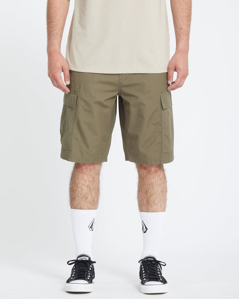 Volcom Mens Strange Tripper 22" Cargo Shorts - Wintermoss