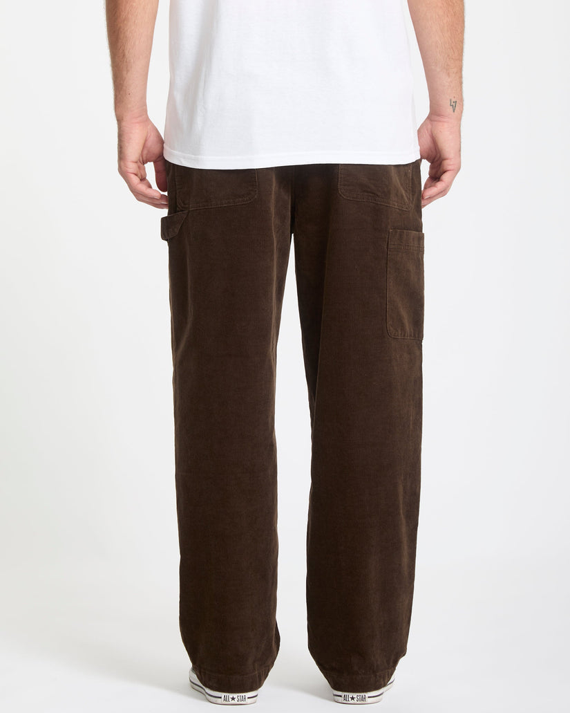 Volcom Mens Kraftsman Corduroy Trousers - Brown Stone
