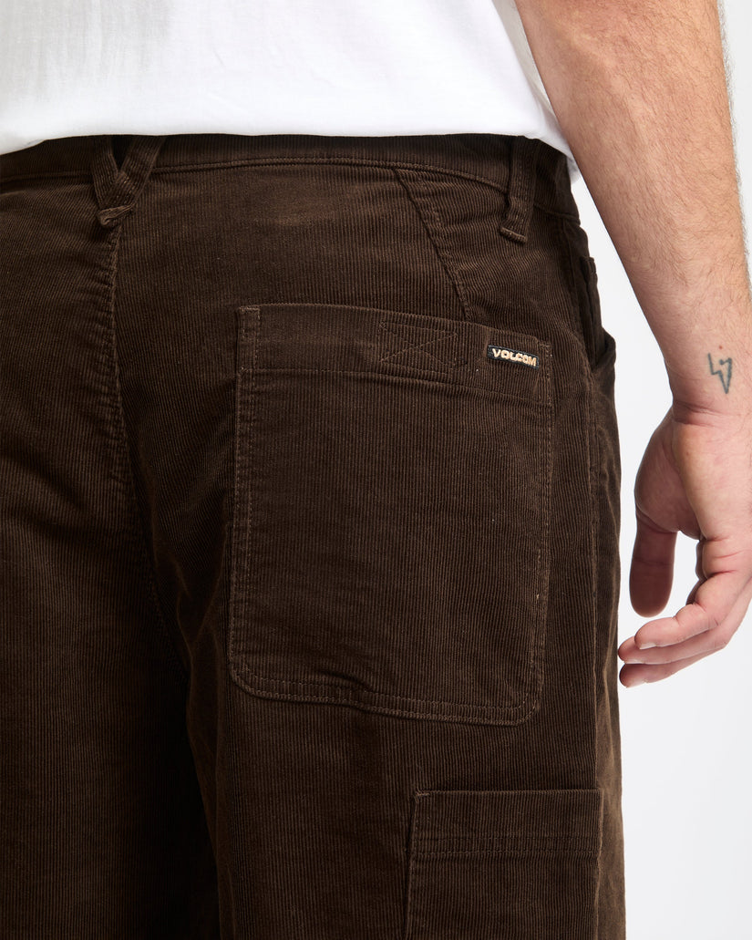 Volcom Mens Kraftsman Corduroy Trousers - Brown Stone