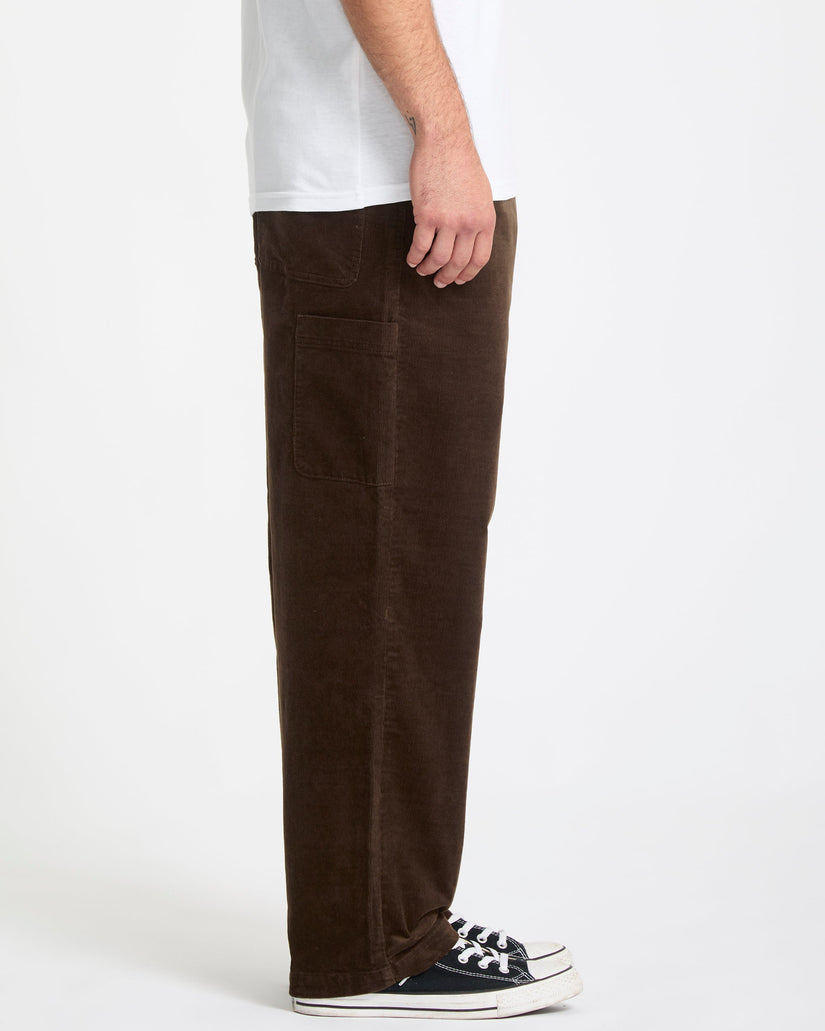 Volcom Mens Kraftsman Corduroy Trousers - Brown Stone