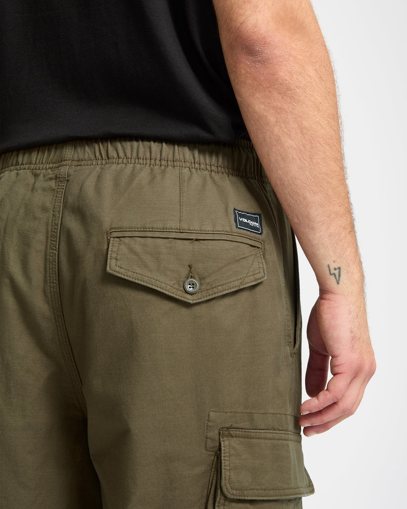 Volcom Mens Billow Tapered Elasticated Waist Cargo Trousers - Sage Leaf
