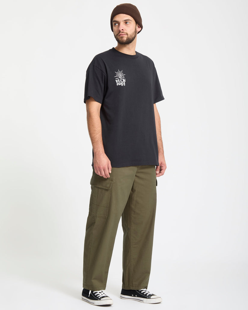 Volcom Mens Billow Tapered Elasticated Waist Cargo Trousers - Sage Leaf