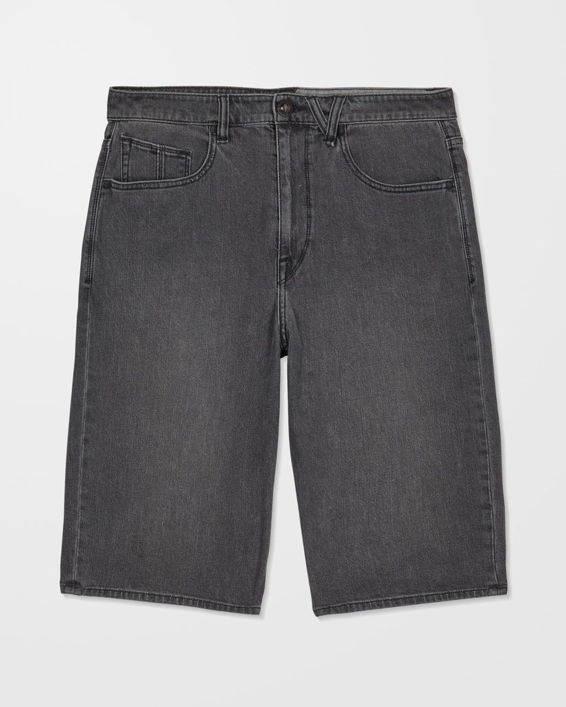 Volcom Mens Chillow 24" Denim Shorts - Black Grey
