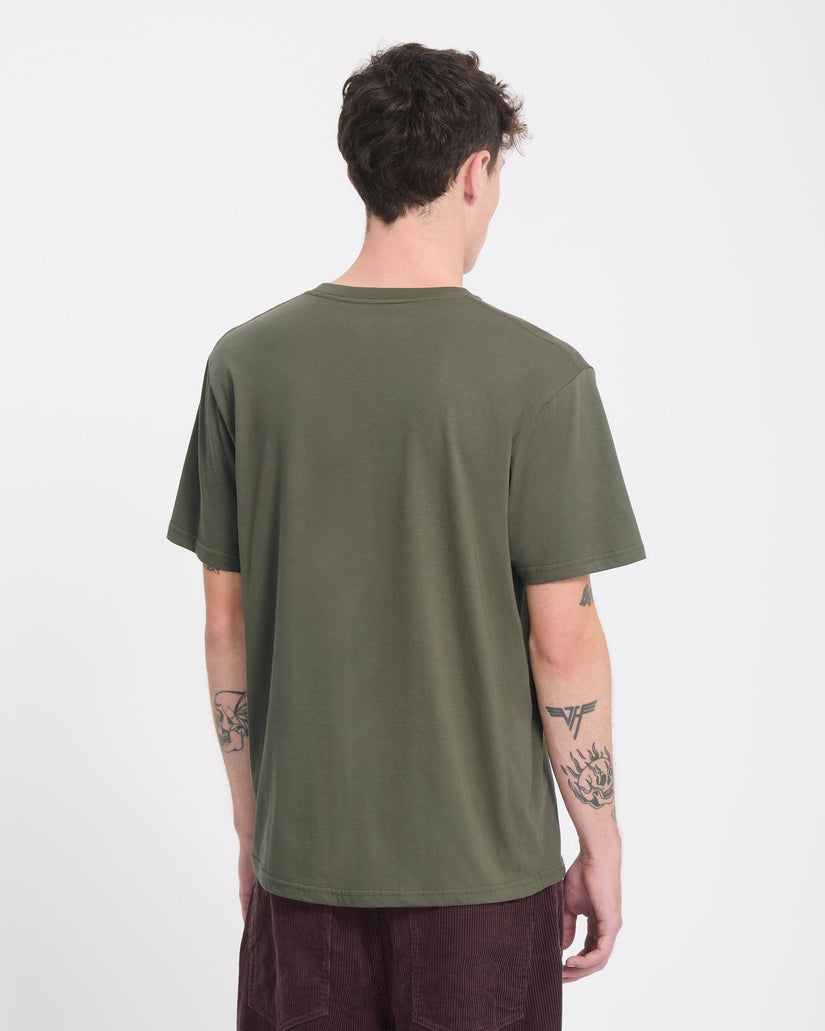 Volcom Mens Stone Blanks Short Sleeve T-Shirt - Wintermoss