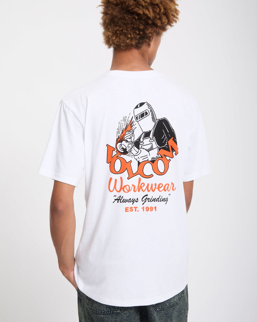 Volcom Mens Always Grinding Short Sleeve T-Shirt - White
