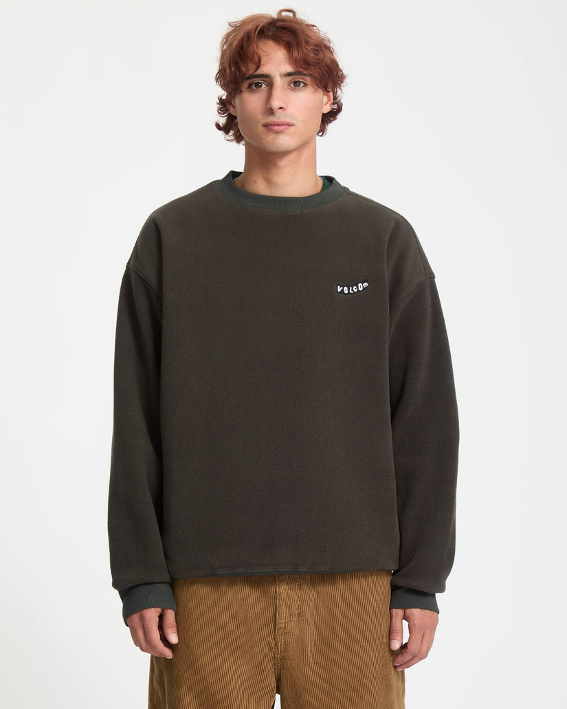 Volcom Mens Too Kool Sweatshirt - Rinsed Black