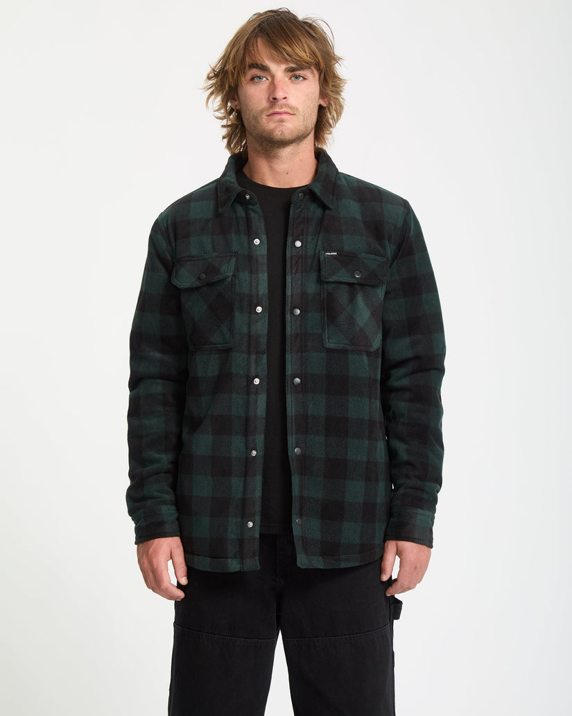 Volcom Mens Bowered Fleece Long Sleeve Overshirt - Scarab