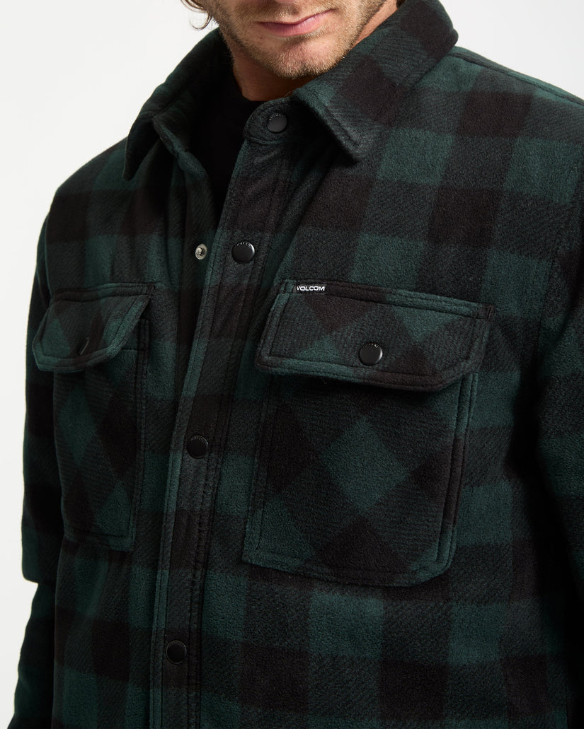 Volcom Mens Bowered Fleece Long Sleeve Overshirt - Scarab