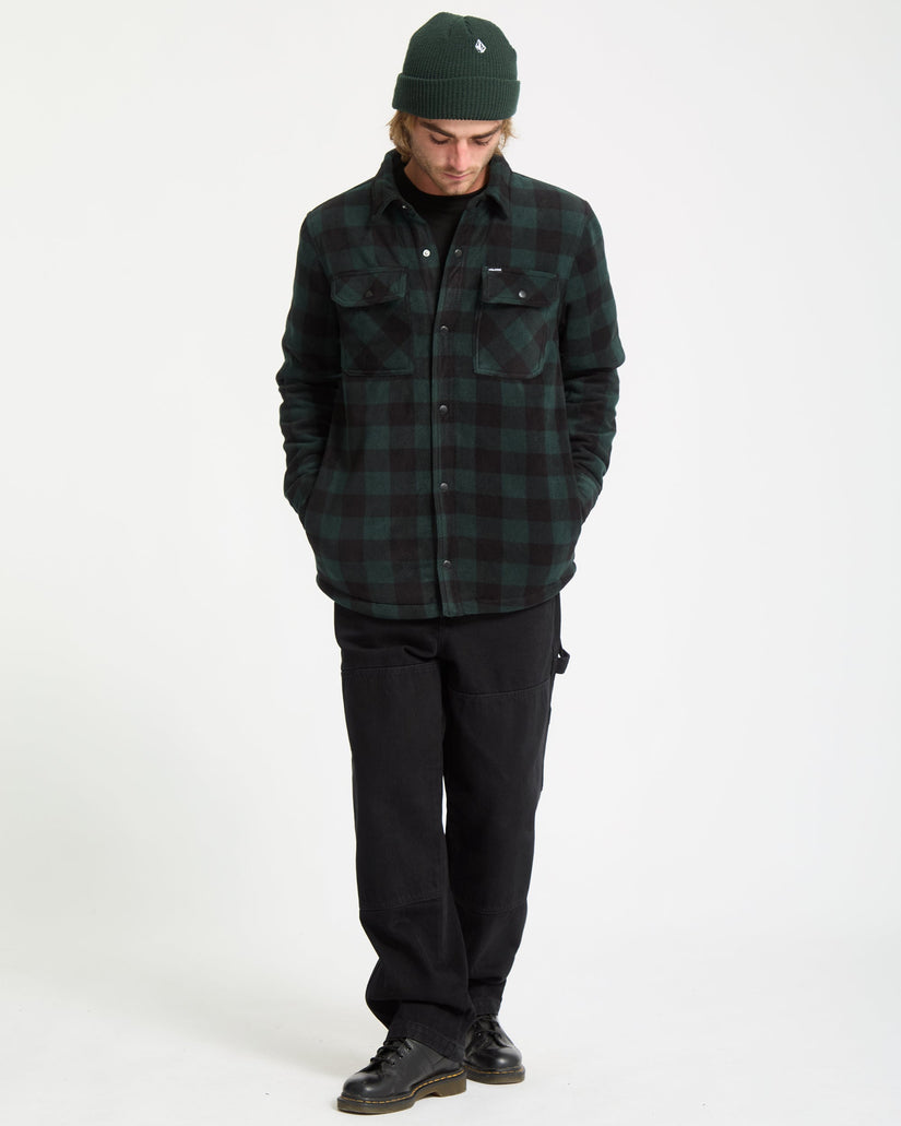 Volcom Mens Bowered Fleece Long Sleeve Overshirt - Scarab