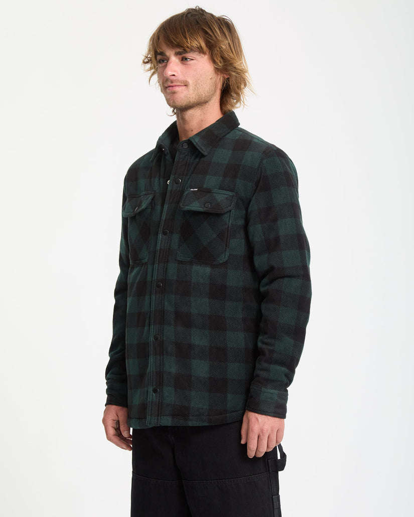 Volcom Mens Bowered Fleece Long Sleeve Overshirt - Scarab