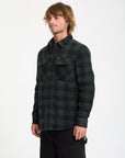 Volcom Mens Bowered Fleece Long Sleeve Overshirt - Scarab