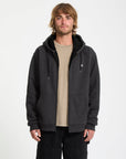 Volcom Mens Single Stone Lined Zip Hoodie - Heather Black