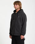 Volcom Mens Single Stone Lined Zip Hoodie - Heather Black