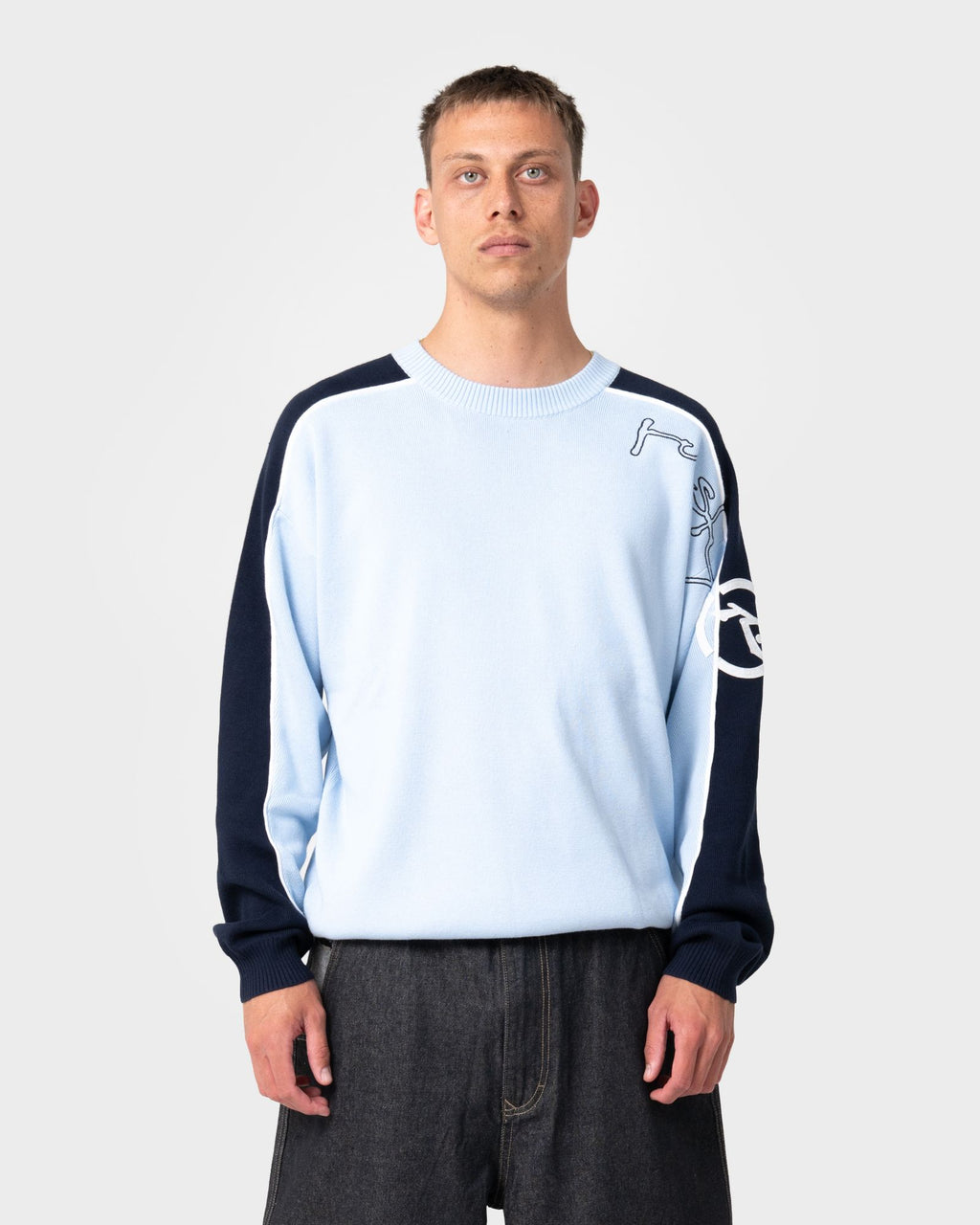 Rusty Mens Panela Anderson Sweater - Ice Blue