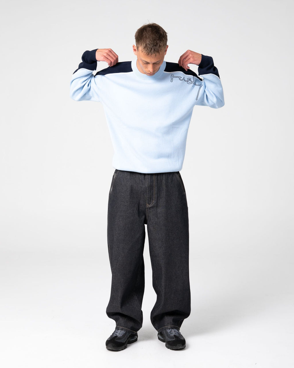 Rusty Mens Panela Anderson Sweater - Ice Blue