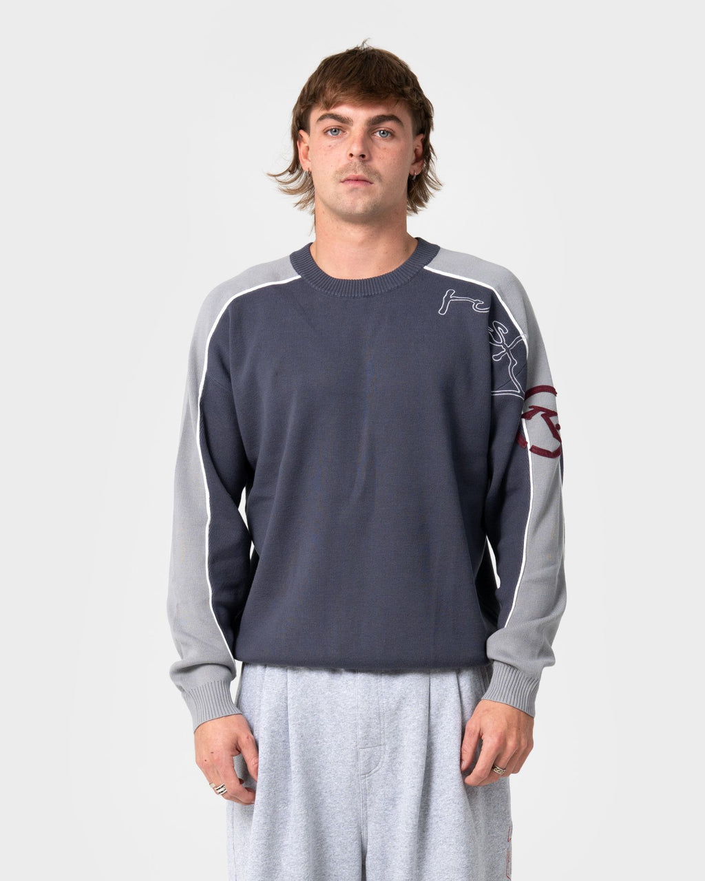 Rusty Mens Panela Anderson Sweater - Steel