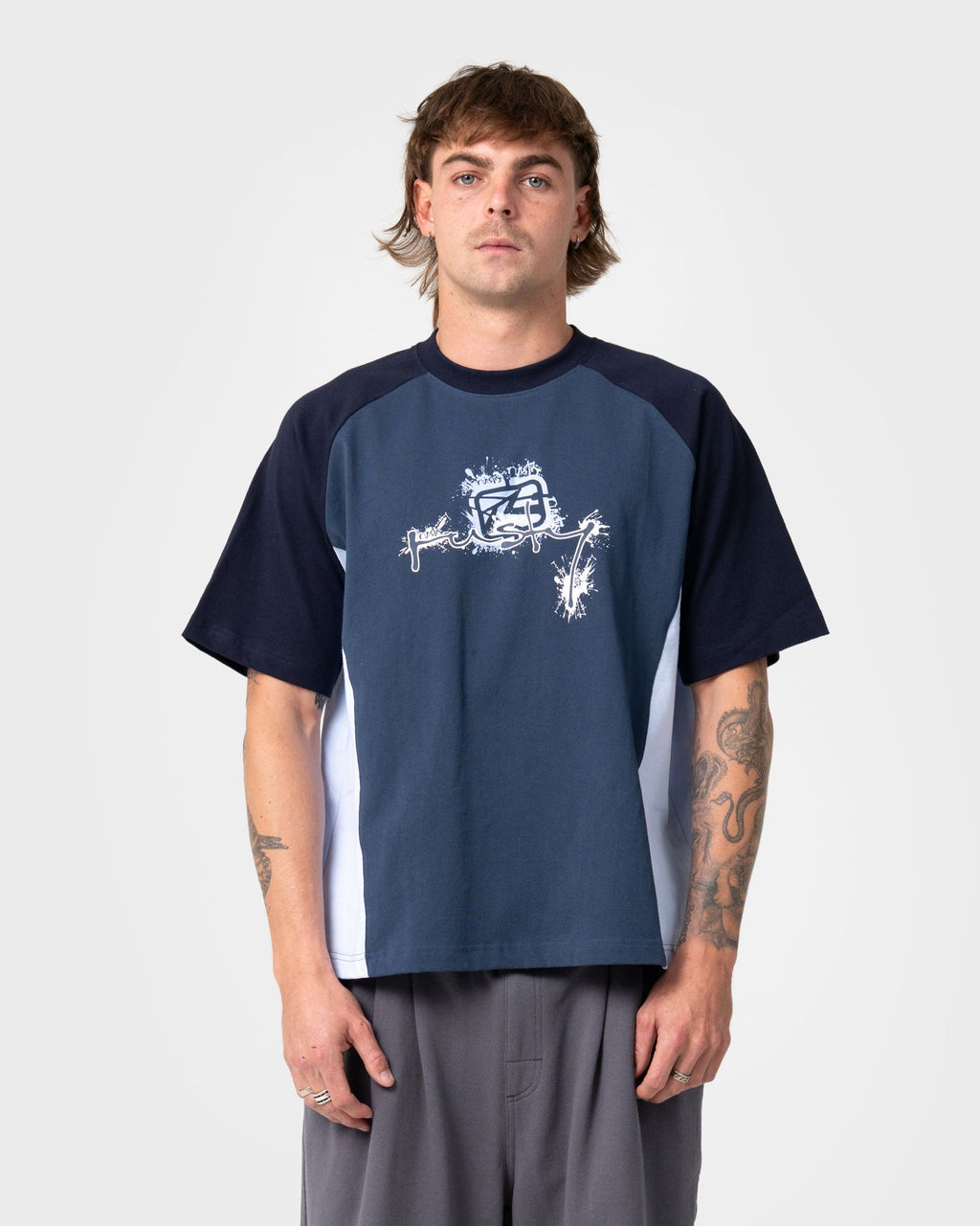 Rusty Mens Splish Splash Graphic T-Shirt - China Blue