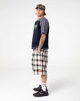 Rusty Mens Mista Checkya Baggy Shorts - Pinecone