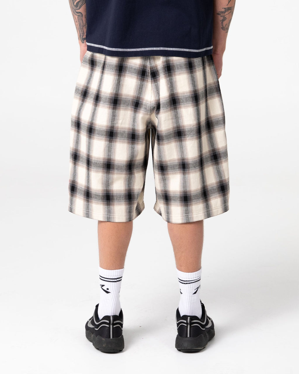 Rusty Mens Mista Checkya Baggy Shorts - Pinecone