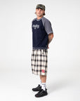 Rusty Mens Mista Checkya Baggy Shorts - Pinecone