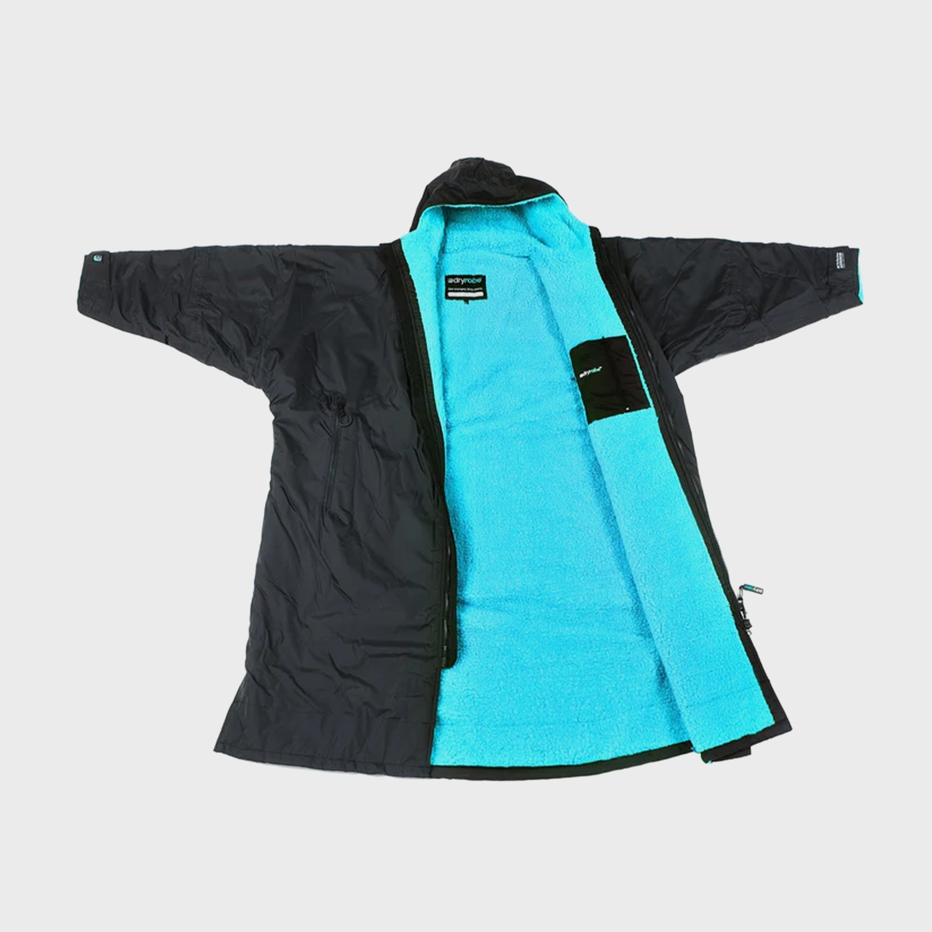 Adults Dryrobe - Advance Long Sleeve Dryrobe - Black/Blue - ManGo Surfing