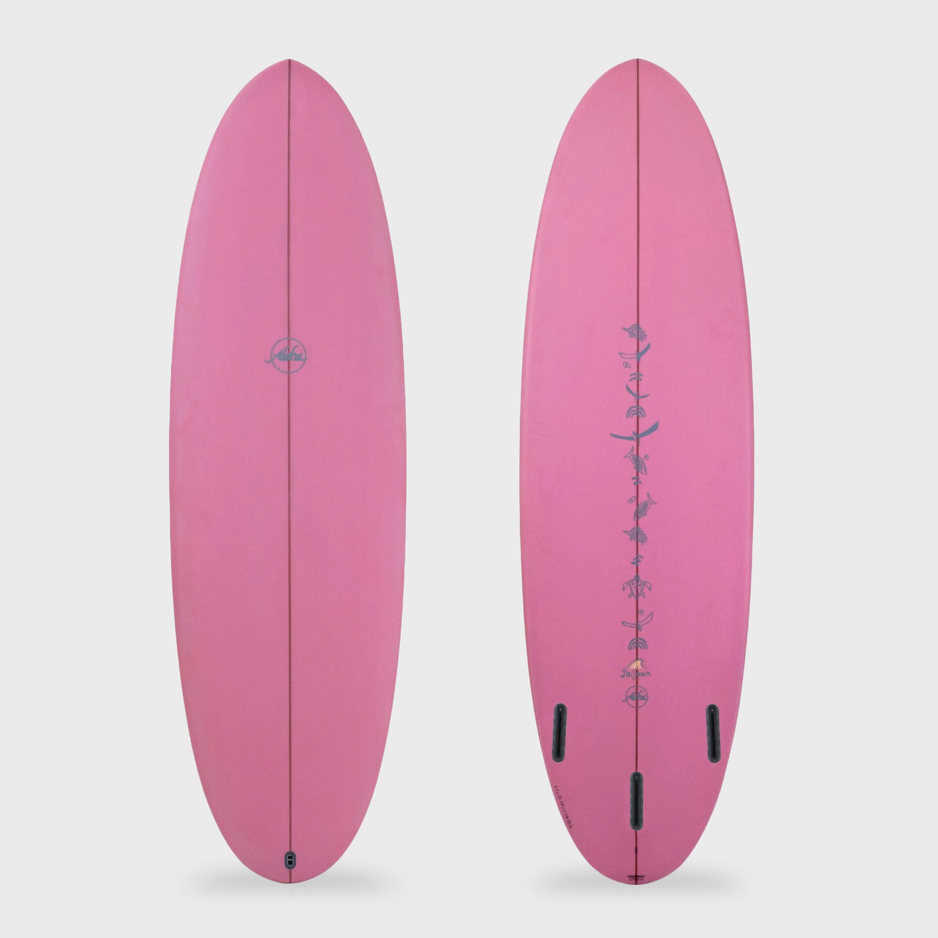 ALOHA サーフボード　JALALAAN PEANUT 7.0 future Aloha Jalaan Peanut PU Mid Length Surfboard - Berry – ManGo Surfing