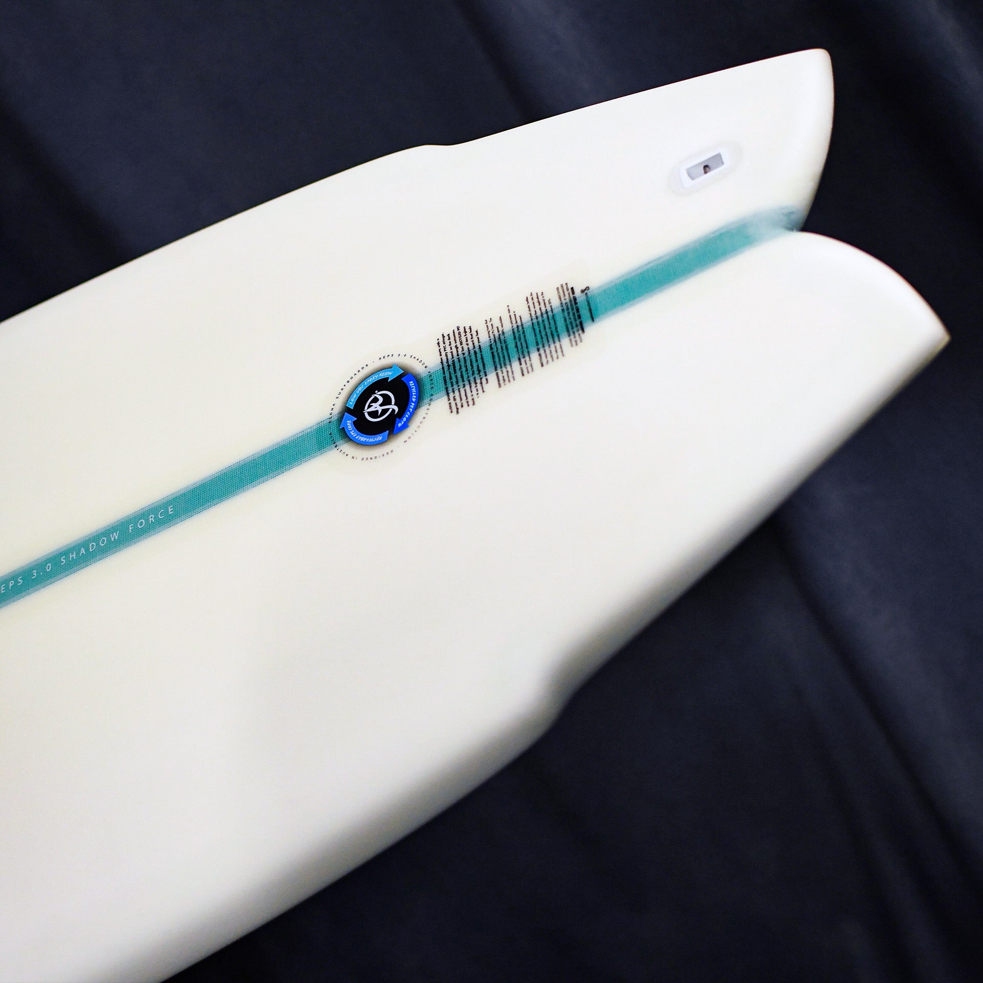 Aloha S Flyer 5F Future Shadow Force Surfboard - 6'6 - Clear/Aqua Stringer - ManGo Surfing