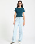 Volcom Womens Weellow II Denim Trousers - Bleached Aqua