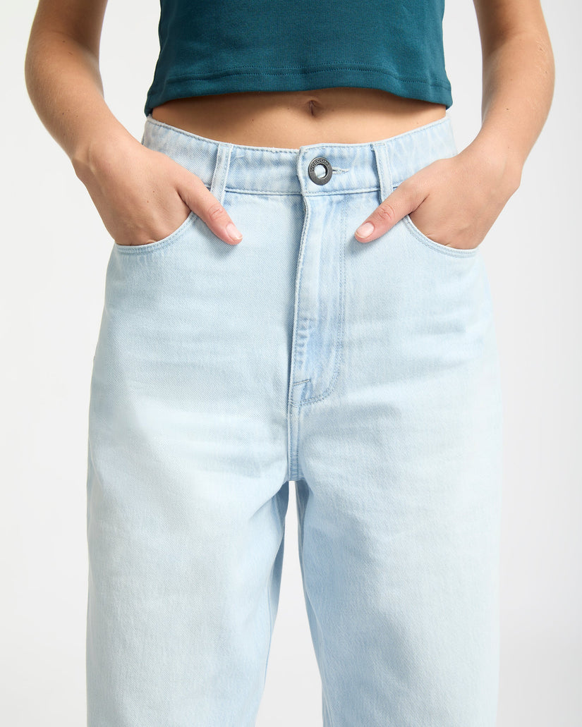 Volcom Womens Weellow II Denim Trousers - Bleached Aqua