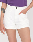 Volcom Womens Weellow Denim Shorts - Star White - ManGo Surfing