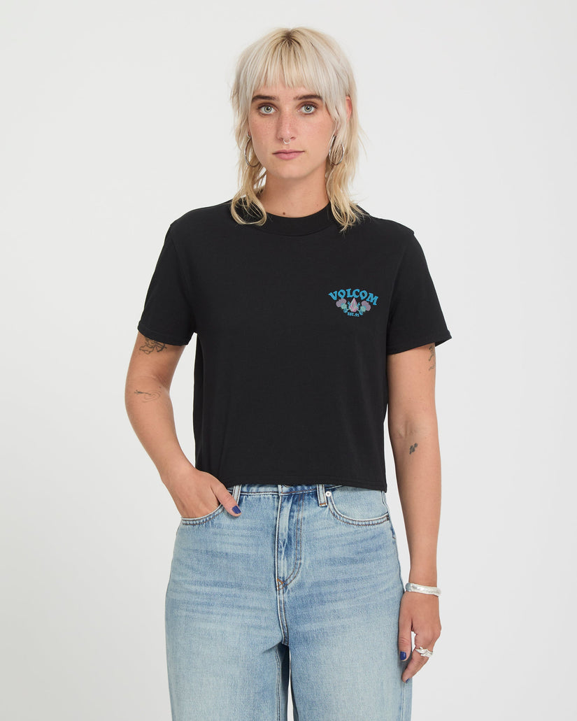 Volcom Womens Dial Crop T-Shirt - Black
