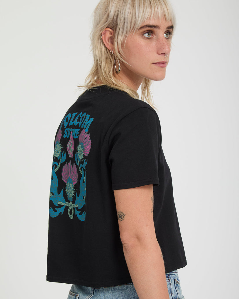Volcom Womens Dial Crop T-Shirt - Black