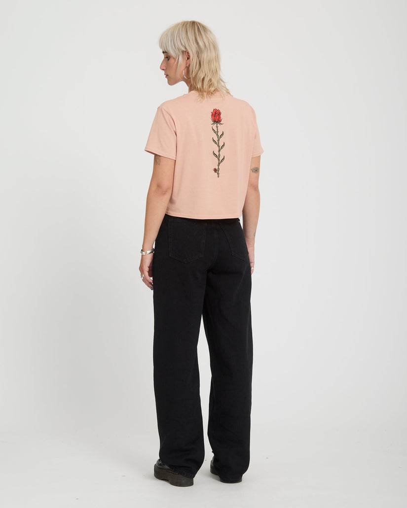 Volcom Womens Dial Crop T-Shirt - Misty Rose