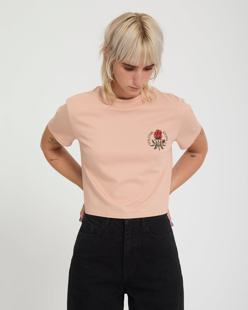 Volcom Womens Dial Crop T-Shirt - Misty Rose