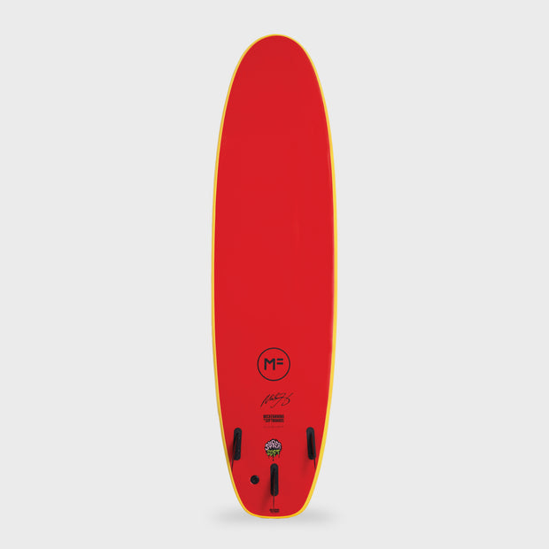 Beastie Super Soft Tri - Softboard - 6'6, 7'0, 7'6 and 8'0 - Sunshine/Red