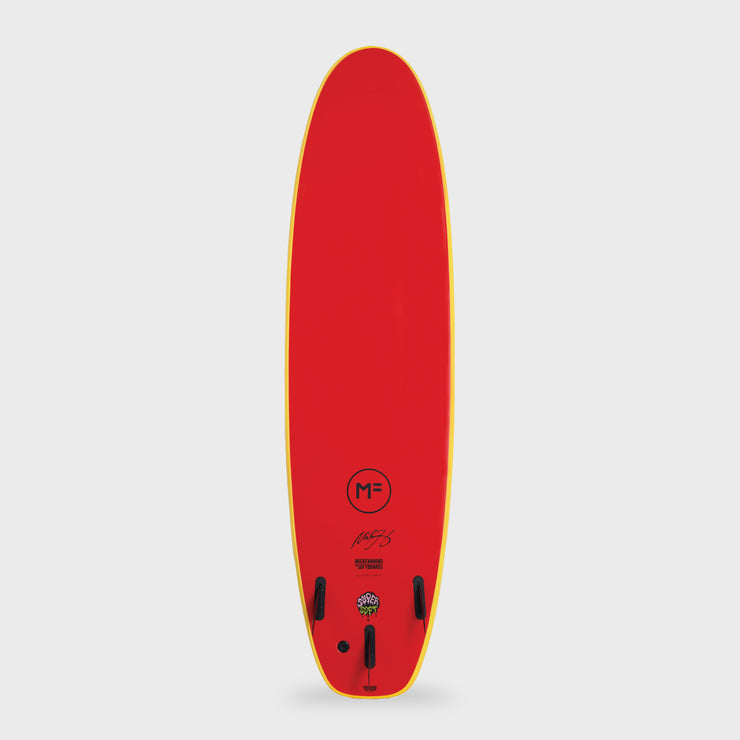 Beastie Super Soft Tri - Softboard - 6'6, 7'0, 7'6 and 8'0 - Sunshine/Red