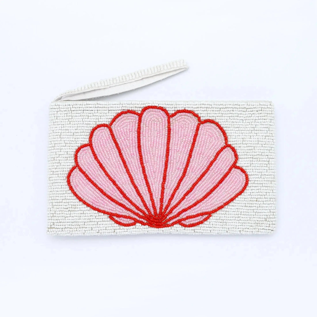 Pineapple Island Small Shell Beaded Pouch - Pink
