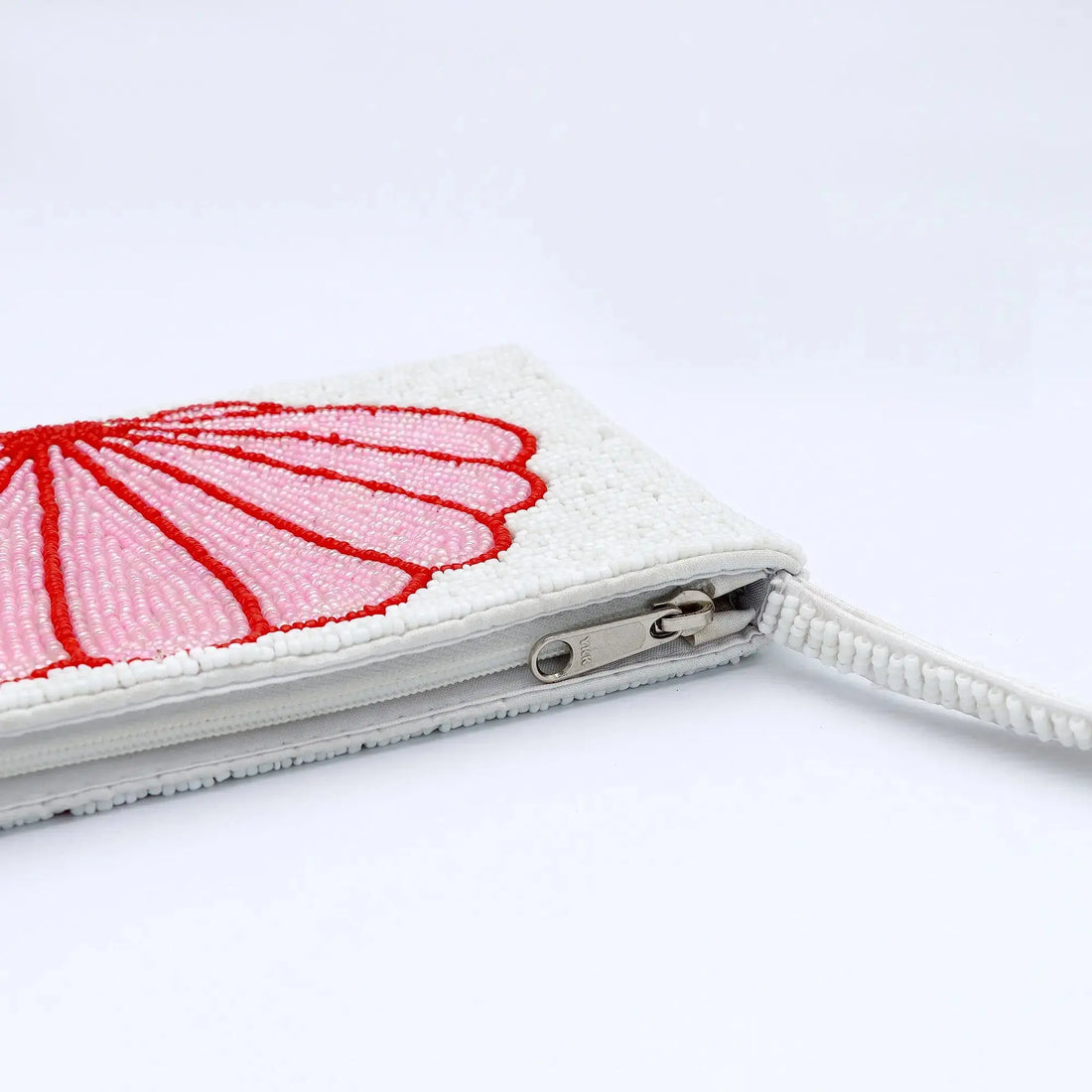 Pineapple Island Small Shell Beaded Pouch - Pink