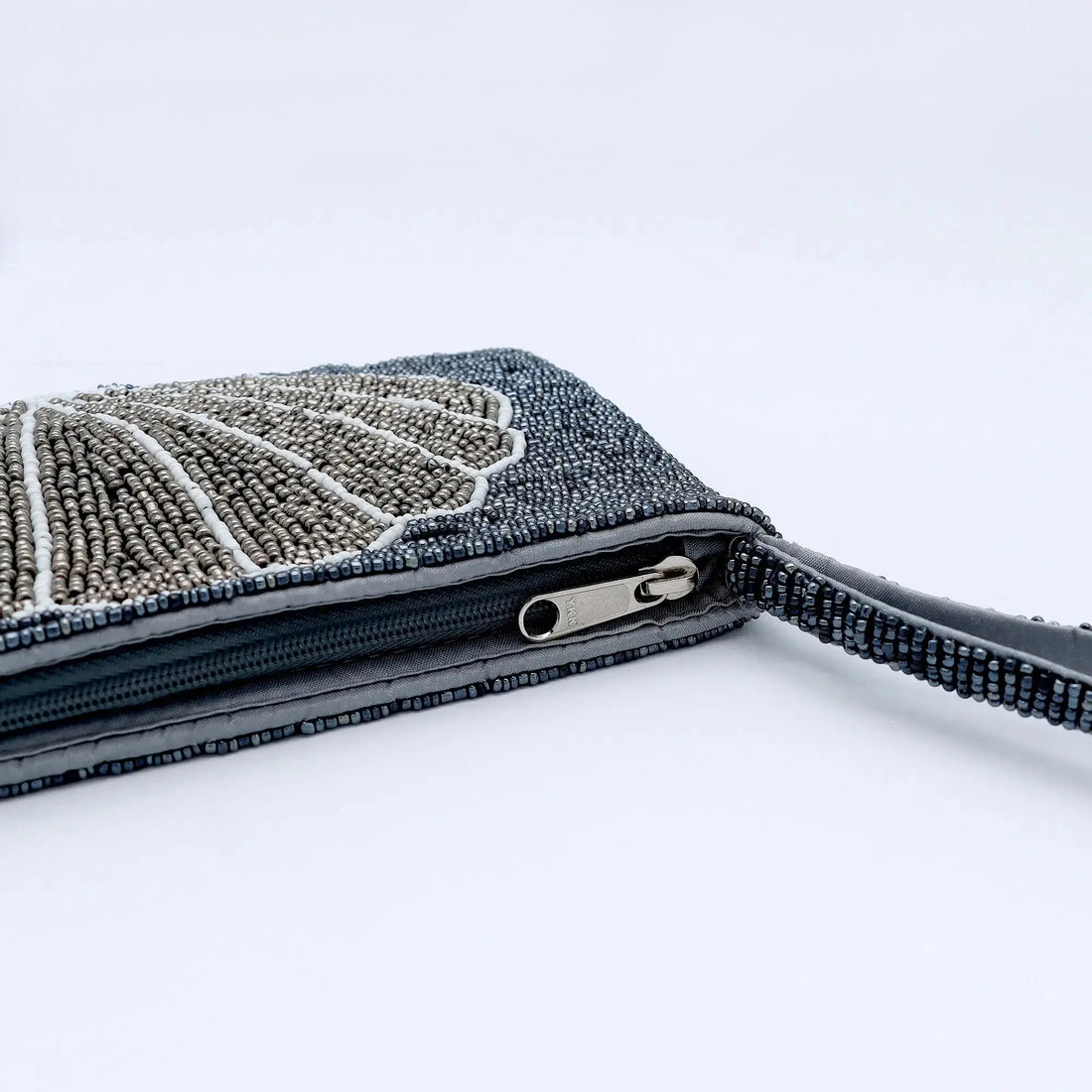 Pineapple Island Large Shell Beaded Pouch - Navy