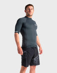 C-Skins Basic Mens Short Sleeve Rash Vest - Anthracite - ManGo Surfing