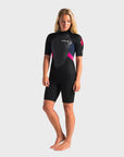C-Skins Element 3/2 Womens Shortie Wetsuit - Black/Slate/Coral - ManGo Surfing