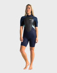 C-Skins Element 3/2 Womens Shortie Wetsuit - Slate/Black/Ice Blue - ManGo Surfing