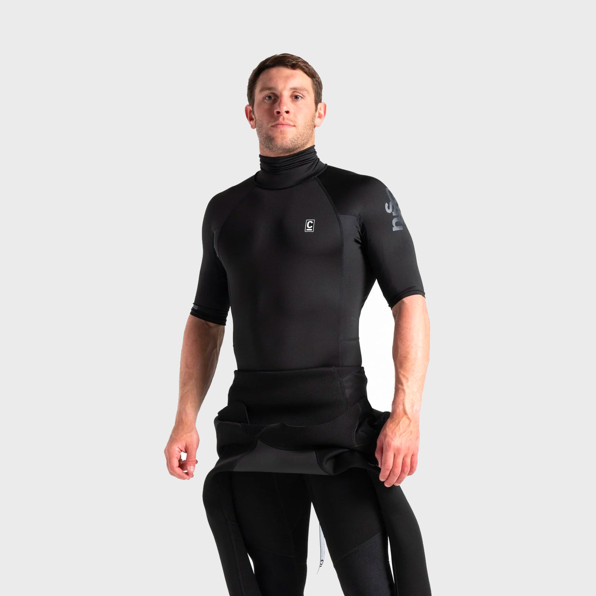 C-Skins Mens Short Sleeve Rash X Vest - Black - ManGo Surfing
