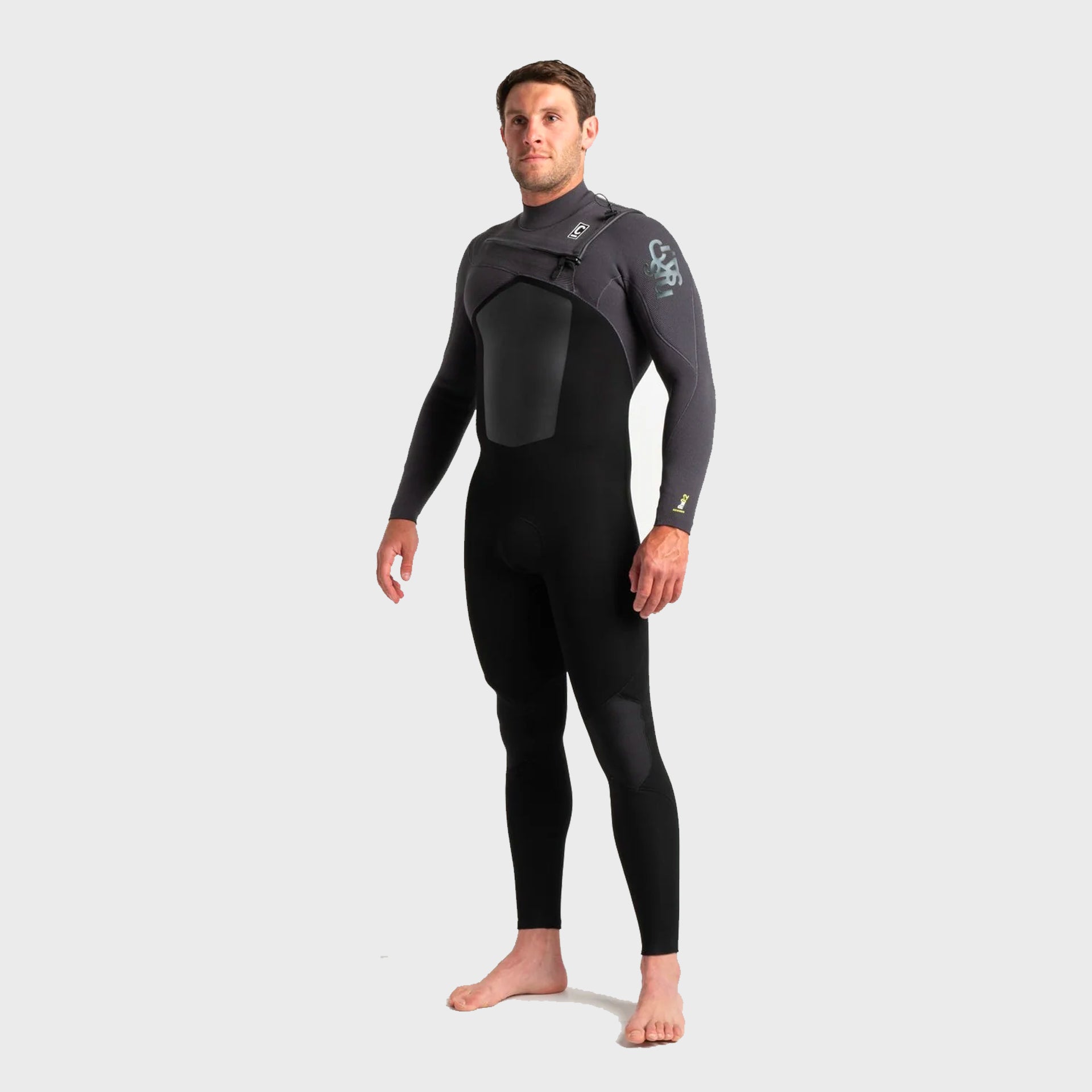 C-Skins Rewired 3:2mm Mens Chest Zip Wetsuit - Black Meteor - ManGo Surfing