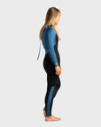 C-Skins Surflite 3/2 Womens Back Zip Steamer Wetsuit - Black Cascade/Blue/White - ManGo Surfing