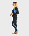C-Skins Surflite 4/3 Women's Back Zip Steamer Wetsuit - Black/Blue Tie Dye - ManGo Surfing