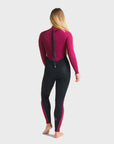 C-Skins Surflite 4/3 Women's Back Zip Wetsuit - Raven Black/Wine/White - ManGo Surfing