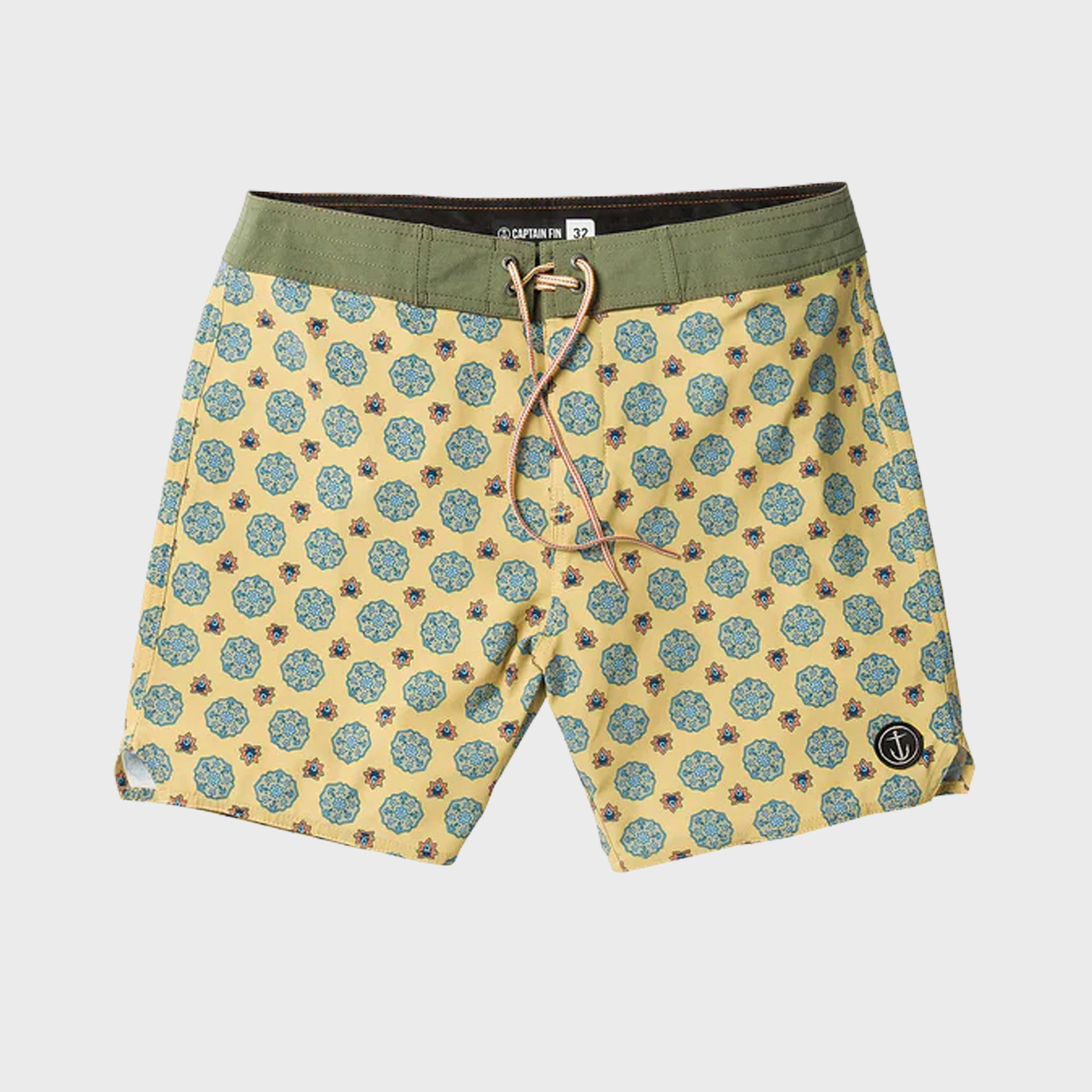 Captain Fin Mens Capt Voyager Paisley Boardshorts - Mineral Yellow - ManGo Surfing